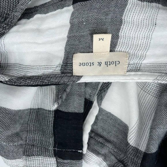 Cloth & Stone Black & White Checkered Blouse Ladies Size Medium - Picture 7 of 8